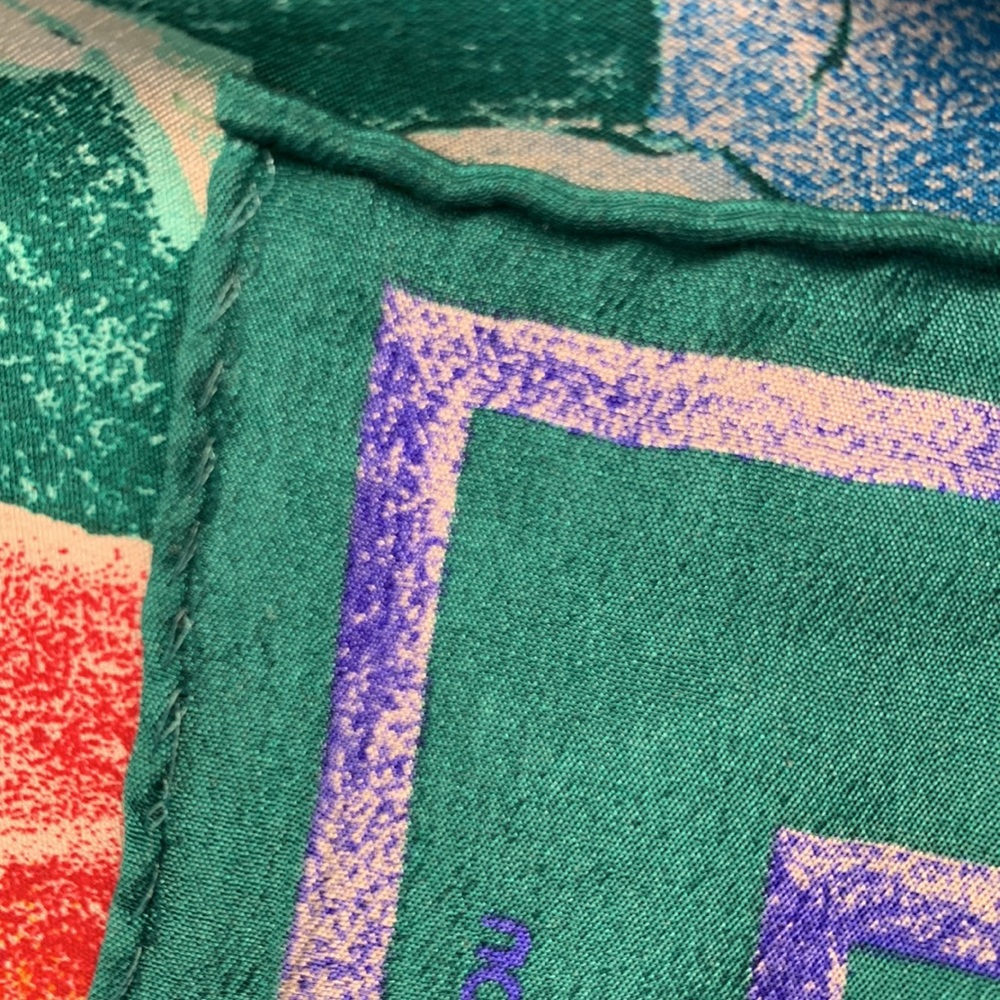 Albert Nipon | Colorful 100% Silk Scarf | 31” X 3… - image 7